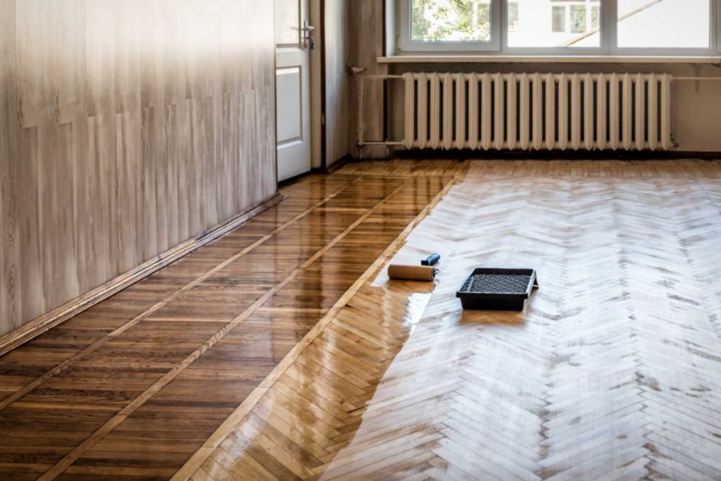 Shiny Hardwood Floors Serviced by Bryan Flooring in a Des Moines home